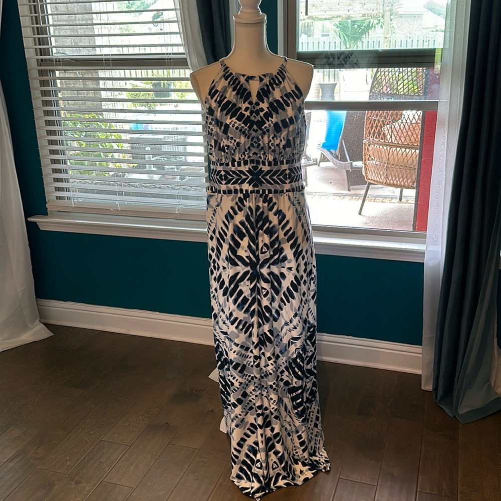 Chico Blue Diamond Tie-Dye Maxi Dress